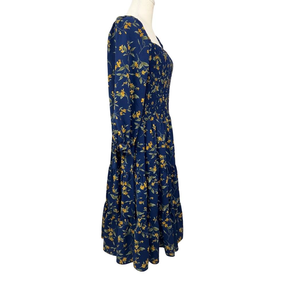 Baltic Born Marta Dress Bohemian Romance Wuthering Heights Floral Midi 1XL Navy - Picture 13 of 16
